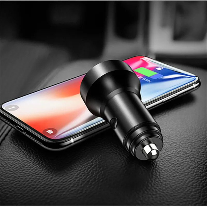 Мини быстрое зарядное устройство автомобильное с двумя USB портами 5 В 3 1 А со