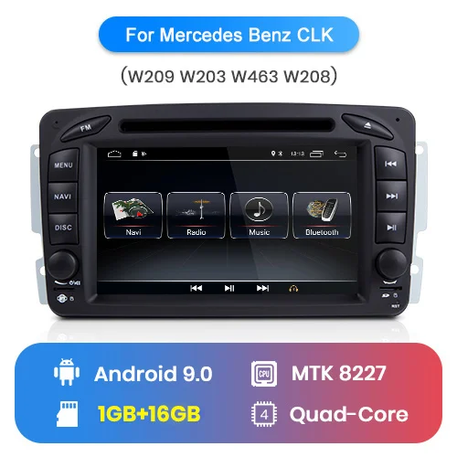 1GB - 16GB Junsun Android 9,0 DSP 4G+ 64G для Mercedes Benz W203 CLK W209 W463 W208 автомобильный мультимедийный плеер радио, dvd, gps FM RDS - Цвет: 1GB - 16GB
