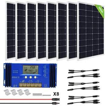 

ECO-WORTHY 120W 240W 480W 720W 960W Solar Panel kit Compact Desingn Extra 20% Power 12V/24V Battery Charge For Home Garden Farm