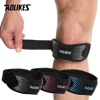 

AOLIKES 1PCS Pressurized Knee Strap Patellar Tendon Elastic Protector Support Slider Pad rodilla Guard Badminton Cycling