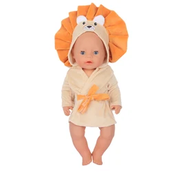 Vibrant Cartoon Animal Bathrobe for Dolls - Cute Baby Gift Accessory (Lion)