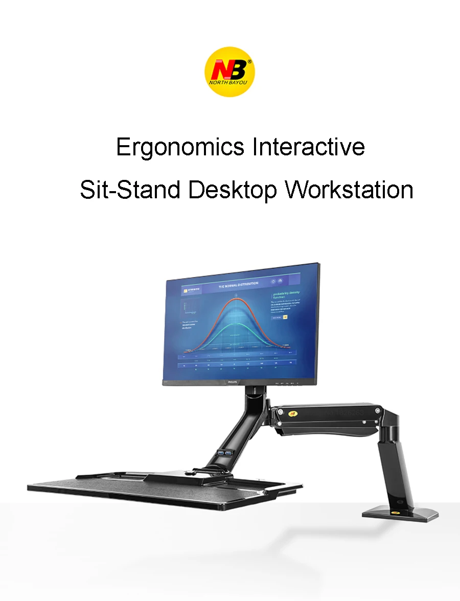 NB40 Ergonomic Height Adjust Computer Sit Stand Workstation 22-32 Inch Monitor Mount Bracket with Keyboard Plate Desk Stand 11 NB40 Ergonomic Height Adjust Computer Sit Stand Workstation 22-32 Inch Monitor Mount Bracket with Keyboard Plate Desk Stand 6