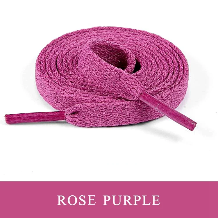 ROSE PURPLE 8 мм широкие плоские шнурки для обуви кружевные шнурки для спортивные туфли 24 цвета - Цвет: ROSE PURPLE