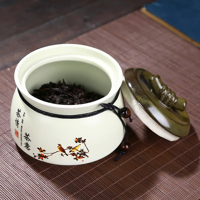 Светло-зеленая китайская керамическая емкость для чая традиционный чай Caddy jar Высота 9,5 см