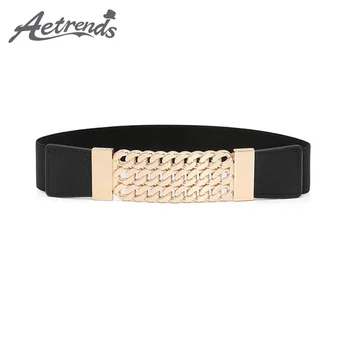 

[AETRENDS] Women Elastic Stretchy Retro Wide Waist Cinch Belt D-0116