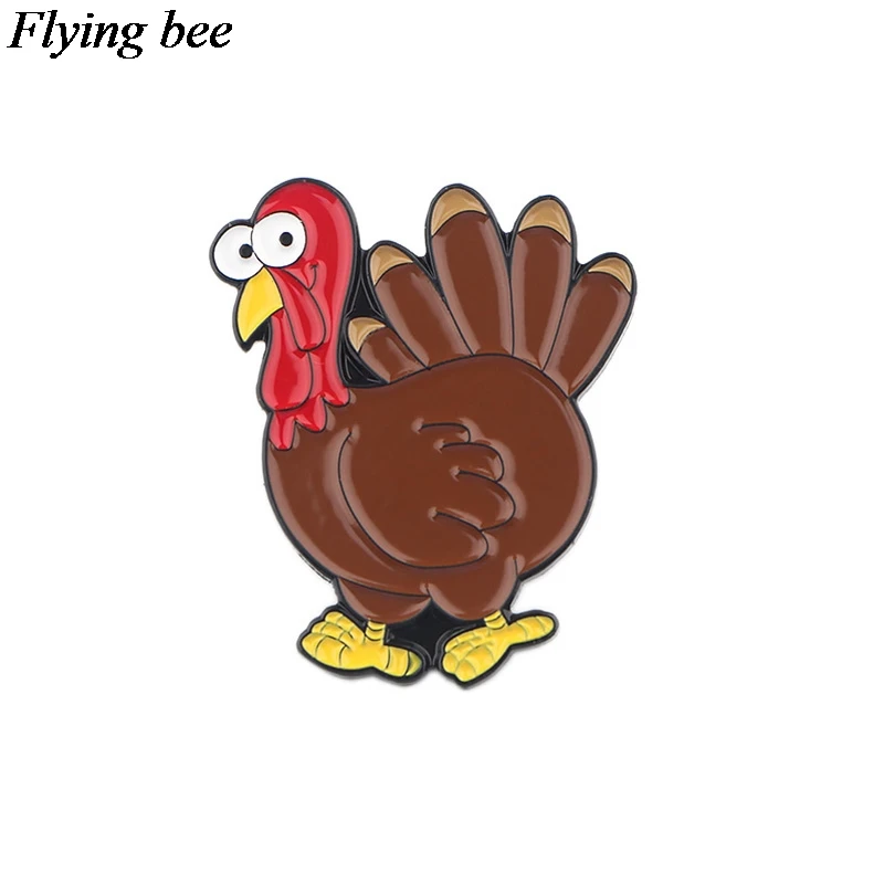 Flyingbee Хэллоуин индейки шпильки металлический значок персонажа мультфильма Kawaii значки значок на рюкзак броши на булавке для одежды X0569