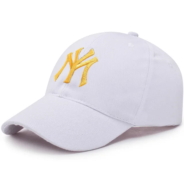 Unisex Fashion Cotton Baseball Caps Snapback hip hop Hat For Men Women Sun NY LA Hat Bone Gorras Embroidery Spring Cap Wholesale My-white Gold