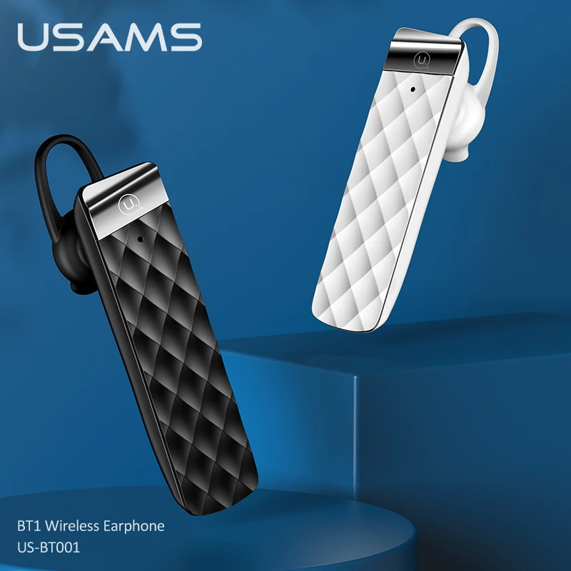 USAMS Bluetooth 5 0 HiFi Wireless Business Earbud Noise Cancelling HD Phone Calls Earphone With Mic For Apple Andriod Phones