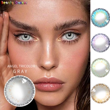 

Beauty Coner- 2pcs/pair with Power Degree Angel Tricolor Colored Contact Lenses Cosmetic Soft Contact Lens for eyes