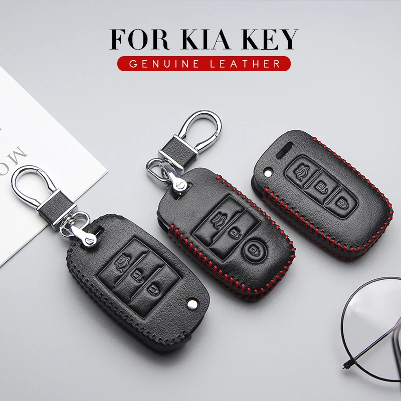 Кожаный чехол для автомобильного ключа KIA Rio 3 K2 K3 K4 K5 K7 Ceed Cerato Sportage 4 Picanto Optima Sorento Forte