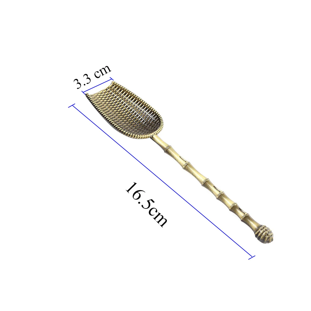 Домашняя чайная ложка, подарок, Ретро стиль, традиционная форма лопаты, соль, китайский кунг-фу, листья, выбор, медная ложка, чайная посуда, аксессуары