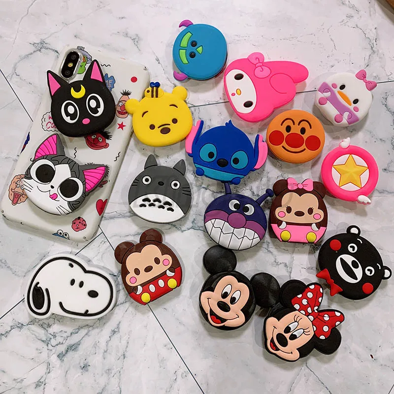 

Universal mobile phone stretch bracket Cartoon air bag Phone Expanding phone Stand Finger car phone Holder for iphone X 7