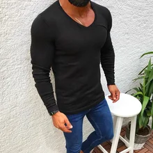 Shujin New Fashion Winter Sweater Men Warm V-neck Mens Sweaters Slim Fit Pullover Men Classic Sweater Men Knitwear Pull Homme