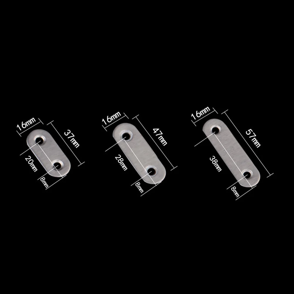 10 Pcs Stainless Steel Flat Straight Brace Brackets Mending Repair Plates Fixing Connector SNO88 stainless steel angle bracket furniture hardware angle bracket angled furniture hardware angle connector