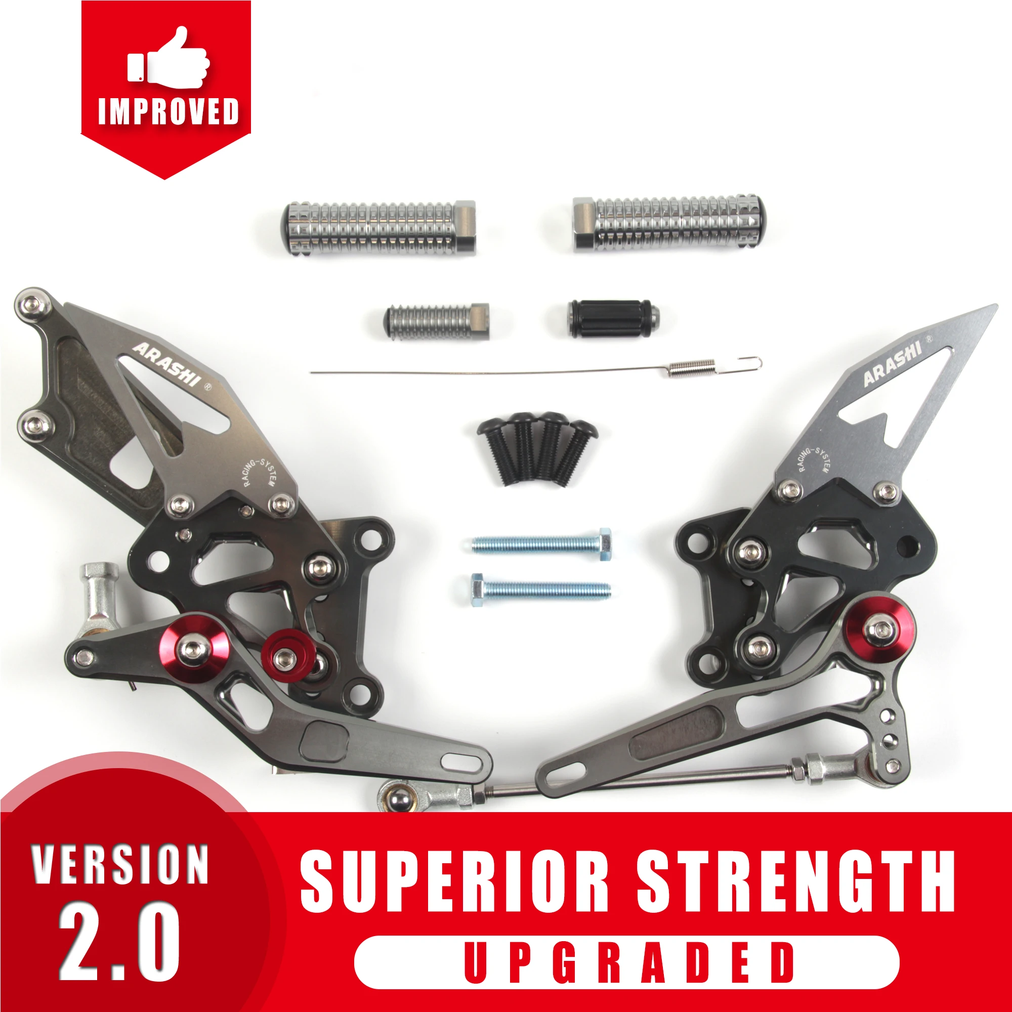 Arashi CNC Регулируемая Задняя Подножка для Кавасаки ниндзя 250R 2008-2012 колышки ног