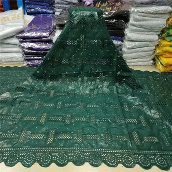 

high quality 5 yards white gold African Swiss cotton voile lace fabric with neat embroidery plus chiffon lace! 10L070705