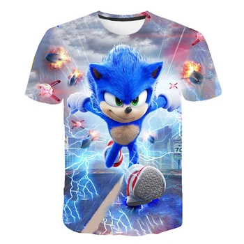 

Boys T Shirt kids clothes Girls Clothe Summer Short cute sonic the hedgehog t-shirt Cartoon Streetwear Teenager Children Tops