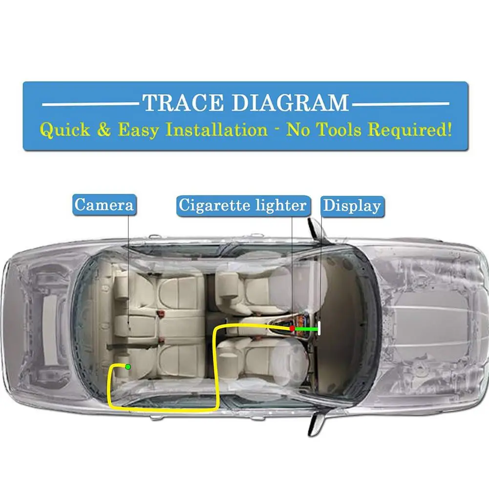 visão traseira do carro invertendo display lcd