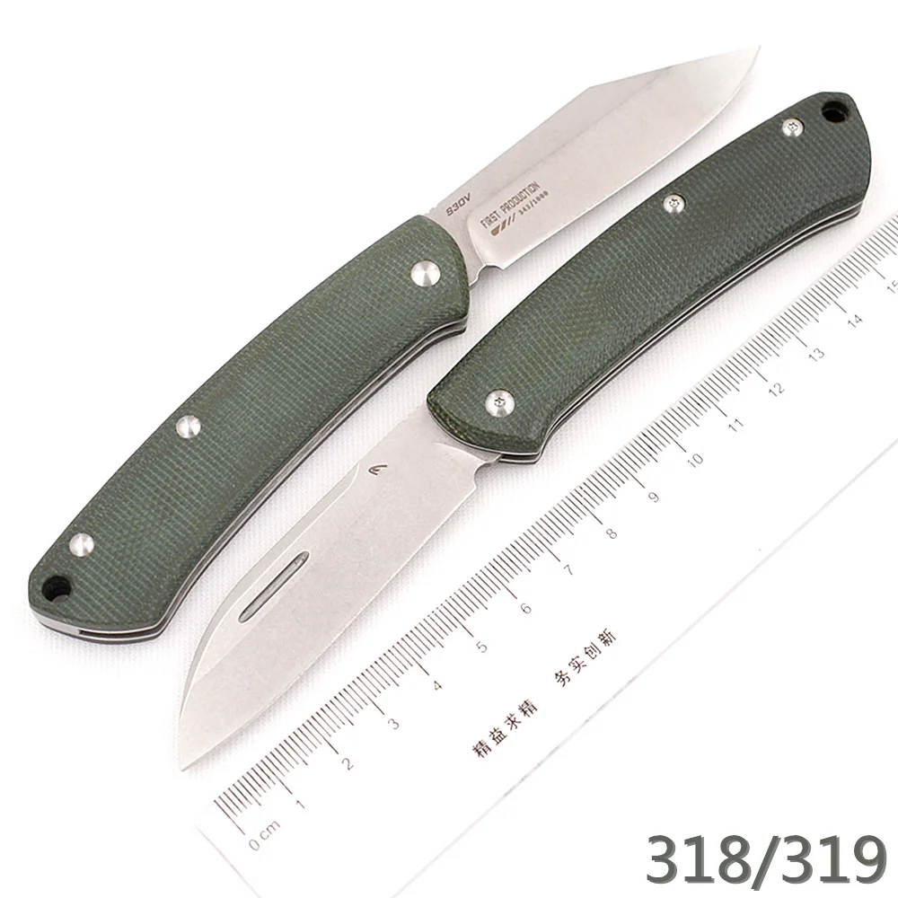 Proper 318 / 319 micarta / G10 handle Mark s30v blade camp hunt Outdoor pocket fruit EDC tool Utility Gentleman folding knife