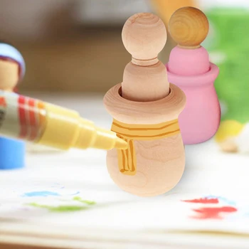 

Wood Decoration 10 Cute Unpainted Blank Smooth and Polished Wooden Nail Man Creative Toy Nail Doll Set DIY Craft Home Decoration