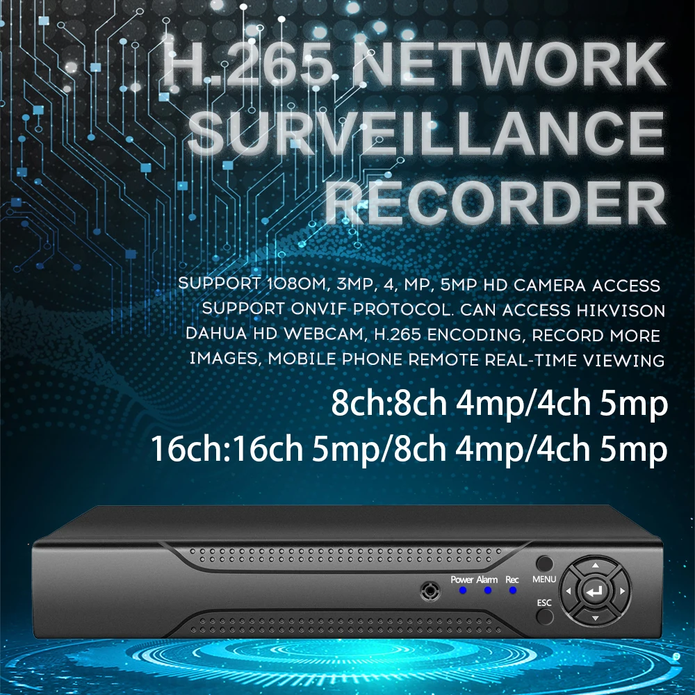 H.265/H.264 8CH 16ch* 5.0MP сетевой видеорегистратор Vidoe recorder Интеллектуальный анализ 1080 P/720 P ip-камера с кабелем SATA ONVIF CMS P6Spro