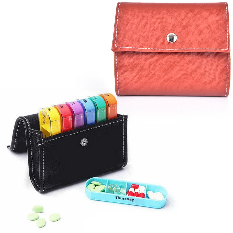 28Grid 7 Day Weekly Pillbox Storage Container Pill Wallet Box Set Medicine Box Organizer Case Wallet Medicine Box Travel Case