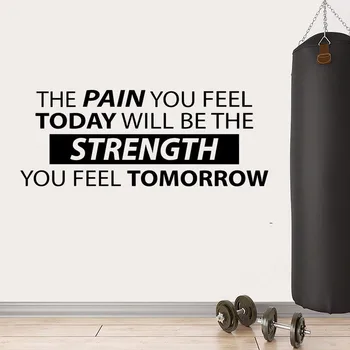 

Wall Decal Sign Gym Quote The Pain You Feel Today Will Be The Strength Workout Poster Fitness Office Vinyl Sticker Decor WL1059