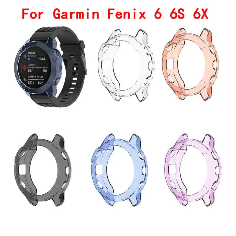 Для Garmin Fenix 6 6S 6X мягкий кристально чистый ТПУ защитный чехол рамка аксессуары для