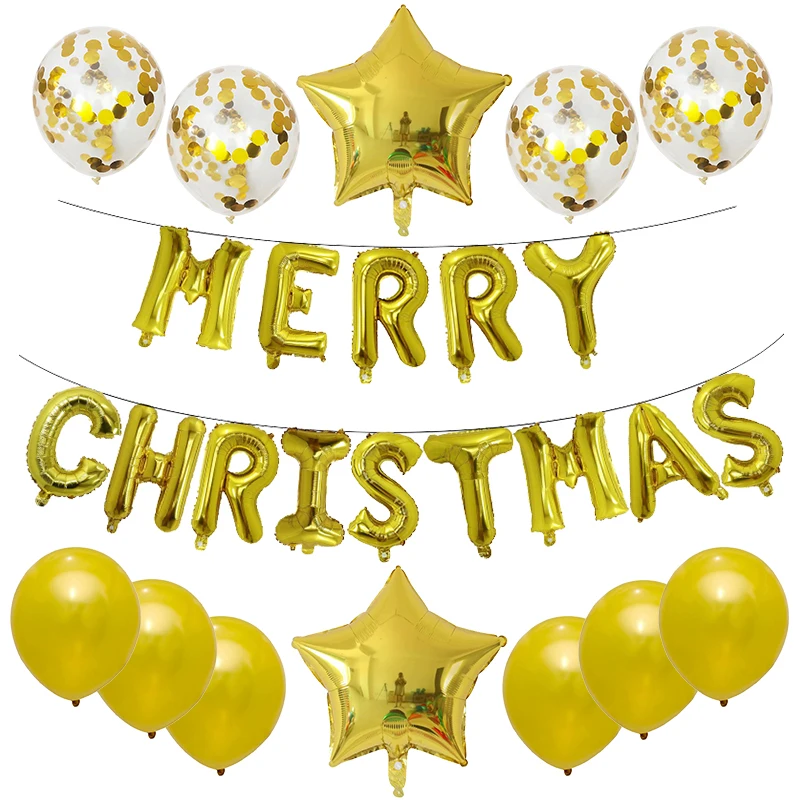 1 компл. Merry Christmas фольга воздушные шары с буквами счастливый год тема вечерние украшения конфетти для воздушного шара латексные воздушные шары поставки