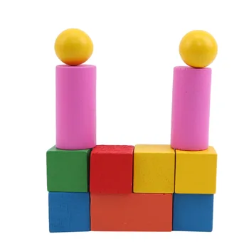 

Montessori Wooden Toys Geometry Building Blocks Baby Math Toys Graphic Cognition Kids Early Educational Experiment Teaching Aid