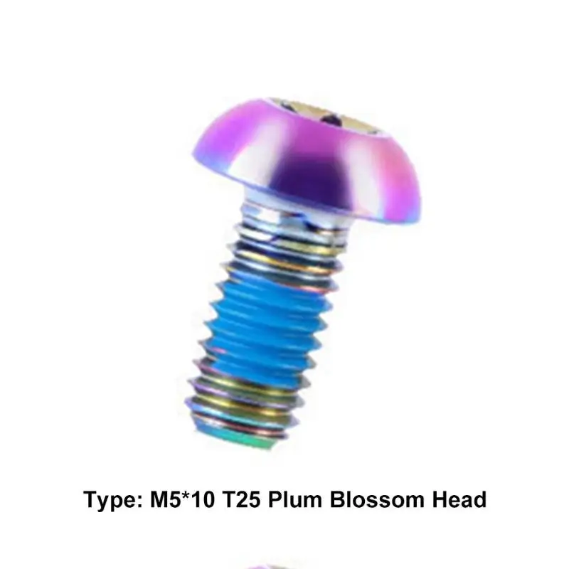 6 шт./компл. T25 сливовый дисковый тормозной ротор M5x10mm фиксированные винты для велосипедных частей