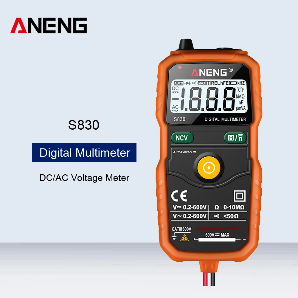 ANENG S830 Non-contact LCD Smart Multimeter Tester AC/DC RMS Digital Measuring ANENG S830 Non-contact LCD Smart Multimeter Tester AC/DC RMS Digital Measuring
