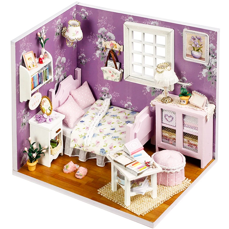H01A CUTEBEE Кукольный дом DIY Миниатюрный Кукольный домик Модель деревянная игрушка мебель Каса де куклы Boneca игрушечные дома подарок на день рождения H012 - Цвет: H01A