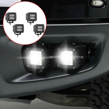 

4X3Inch Led Work Light Square Pods Flood Atv 3X3 Reverse Offroad Driving for Jeepglare