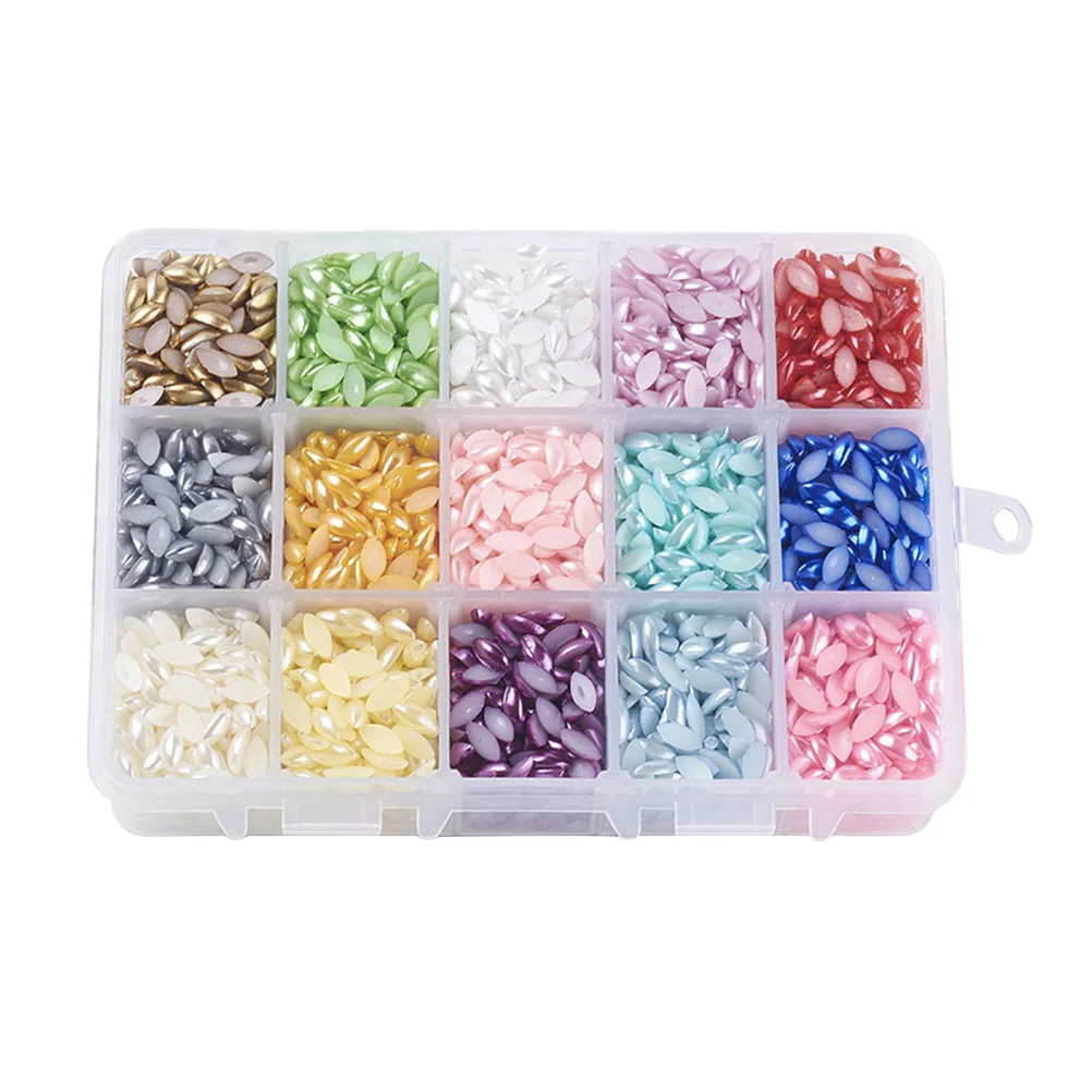 

15 Colors 1 Box Ceramic Plated Oval Patches DIY Handmade Nail Jewelry Material Decor
