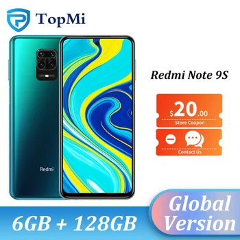

New In Stock Global Version Xiaomi Redmi Note 9S 6GB RAM 128GB ROM Smartphone Snapdragon 720G 48MP Rear Camera 6.67" DotDisplay