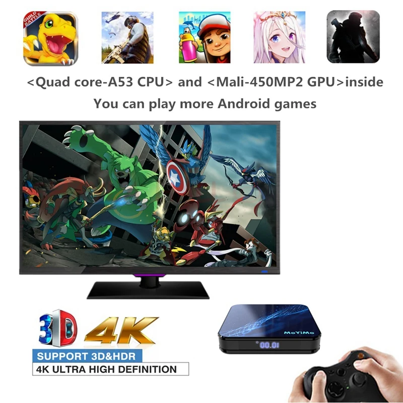 FULL-MoYiMo-M5 Android 9,0 Smart Android tv Box 2,4G/5G Wifi 4GB DDR3 tv BOX 4K HD телеприставка