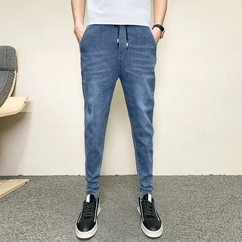 

Korean Summer Men Jeans Fashion 2020 Solid Simple Casual Jeans Pants Men Slim Fit Light Blue Denim Trousers Men Hip Hop 28-34