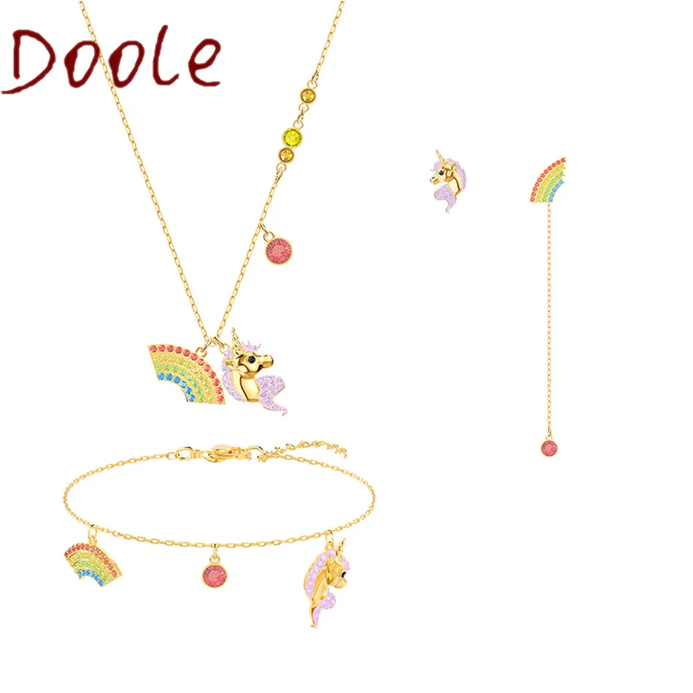 

2020 Fashion Jewelry High Quality SWA Charm Unicorn, Stars, Rainbow Decoration Ladies Necklace Romantic Gift For Women
