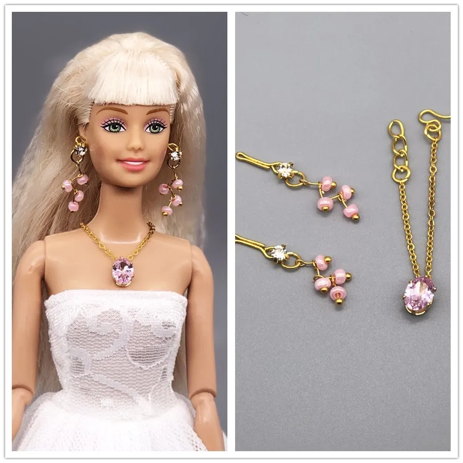 Набор украшений ожерелье и серьги/кукольные аксессуары DIY косплей для детских игрушек 1/6 Xinyi Кукла Барби FR, аксессуары для Барби - Цвет: 2