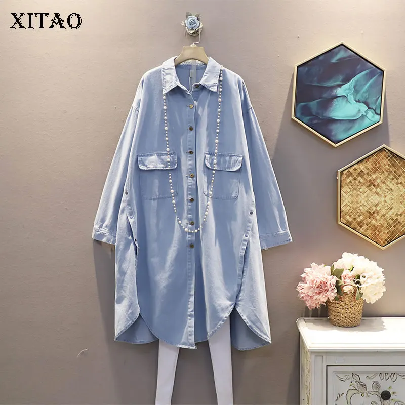 XITAO Casual Split Side Blouse Women 2020 Autumn