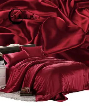 

35 Wide In Width Seamless Two-sided Real Silk Four Paper Set Summer 100 Mulberry Silk Sheet Bed Cover Quilt Cover Pillow Case