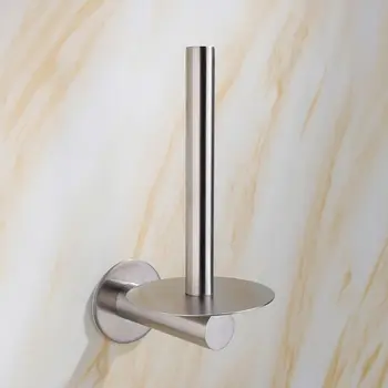 

Stainless Steel Roll Paper Holder Rack Nail Free Tissue Towel Vertical Stand Dispenser for Home Kitchen Bathroom
