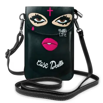 

Masked Goon Thug Life Messenger Bag Teared Girl Designer Small Crossbody Cell Phone Bag PU Leather Christian Cross Ladies Purse