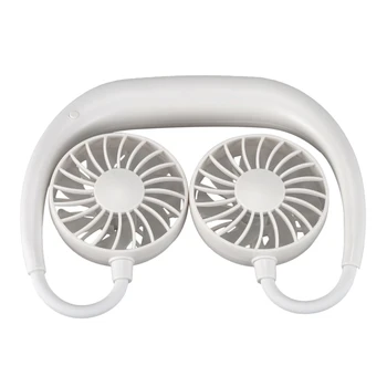 

Multi-Functional Rechargeable Hanging Mini Fan Head Neckband Fan Portable Mini Usb Fan Air Cooling Fan For Home(White)