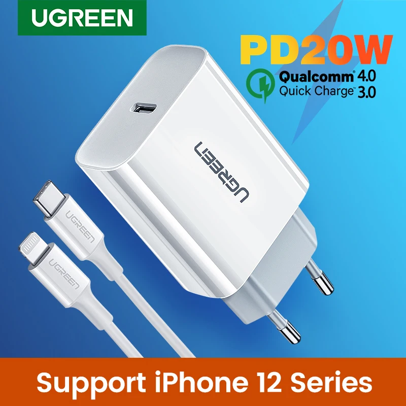 Ugreen hızlı şarj 4.0 3.0 QC PD şarj cihazı 20W QC4.0 QC3.0 USB C tipi hızlı şarj iPhone 12 X Xs 8 Xiaomi telefonu PD şarj cihazı