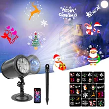 Snowflake Projection Lamp Christmas Snow Projection Lamp Double Barrel Non Card Water Pattern Snowflake Lamp Stage Laser Lamp