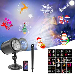 Snowflake Projection Lamp Christmas Snow Projection Lamp Double Barrel Non Card Water Pattern Snowflake Lamp Stage Laser Lamp