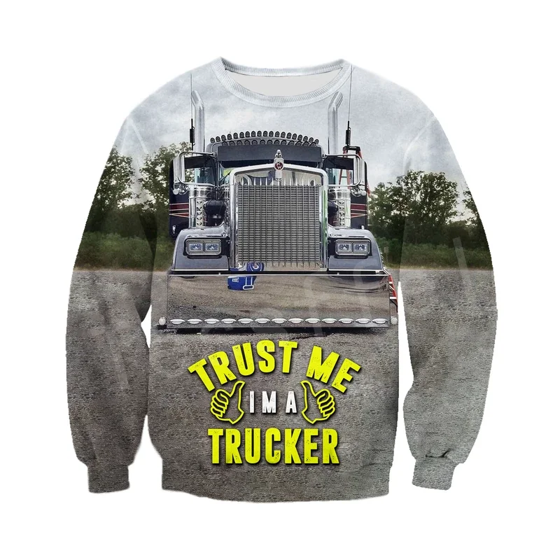 Tessffel Trucker Красочные мужские женские толстовки/худи/на молнии 3Dfullprint Пуловер Спортивные костюмы повседневные Crewneck S-9