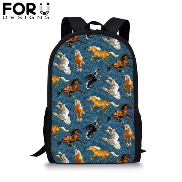 FORUDESIGNS/3 шт./компл. рюкзак для девочек с рисунком лошади школьный детский подарок для мальчиков сумка для книг дорожная сумка - Цвет: CDYH1552C